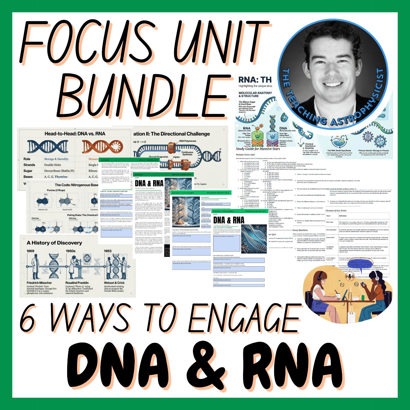 DNA & RNA | Biology Focus Unit Bundle | 6 Resources inc. Quiz