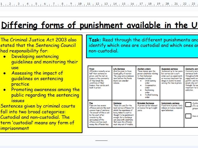 Sentencing and Punishments lesson
