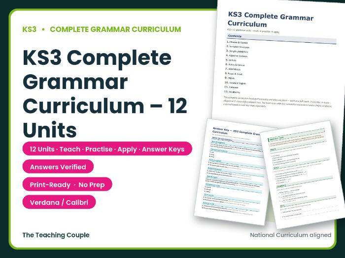 KS3 Complete Grammar Curriculum – 12 Units + Answer Keys