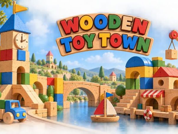 WOODEN TOY TOWN — Build, Play & Create