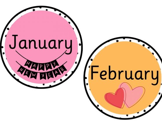Months of the year wall display