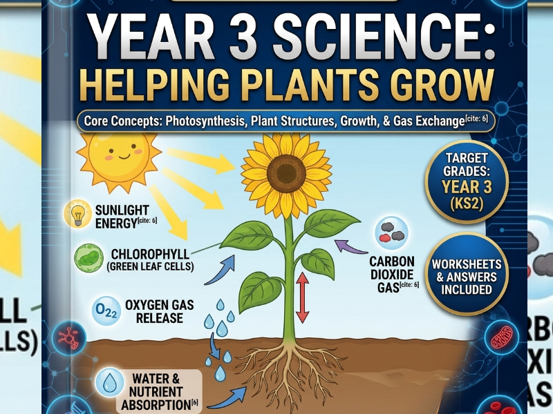 KS2 Year 3 Science Photosynthesis & Plant Parts Worksheet | Primary Science Activity Pack