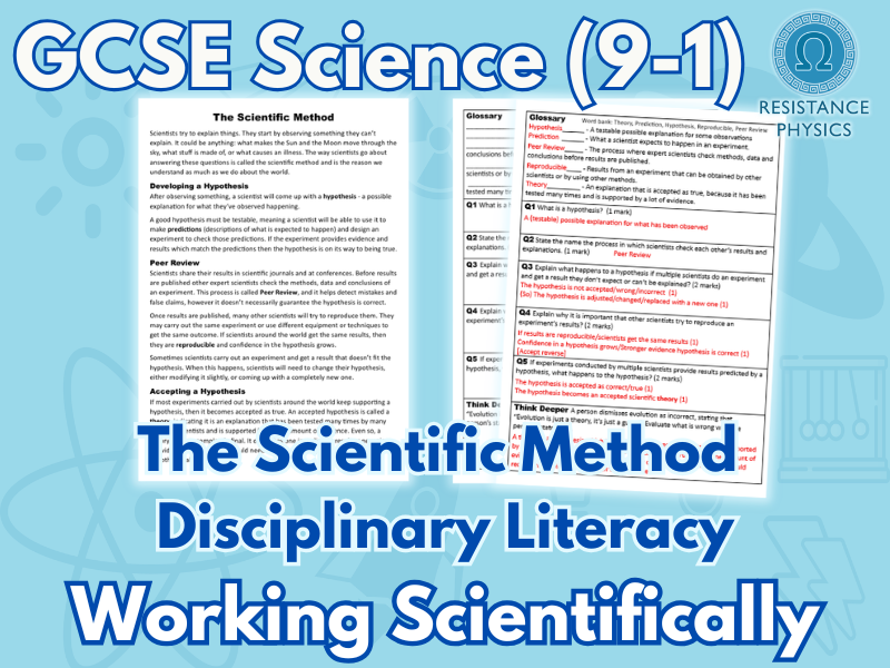 GCSE Science | The Scientific Method | Disciplinary Literacy