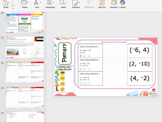 Simultaneous Equations - Substitution