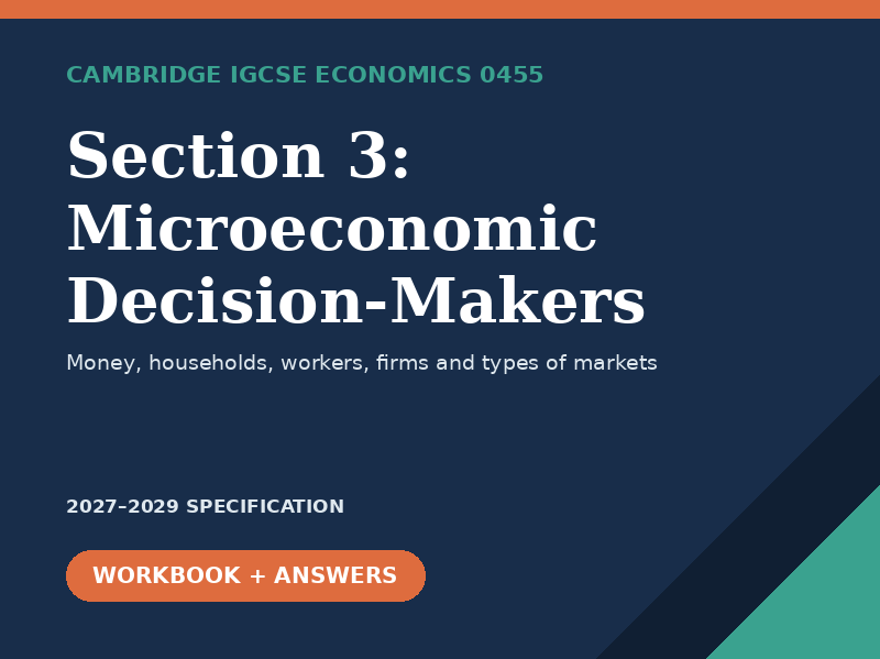 NEW 2027 Cambridge IGCSE Economics 0455 Section 3 Microeconomic Decision Makers Revision Pack