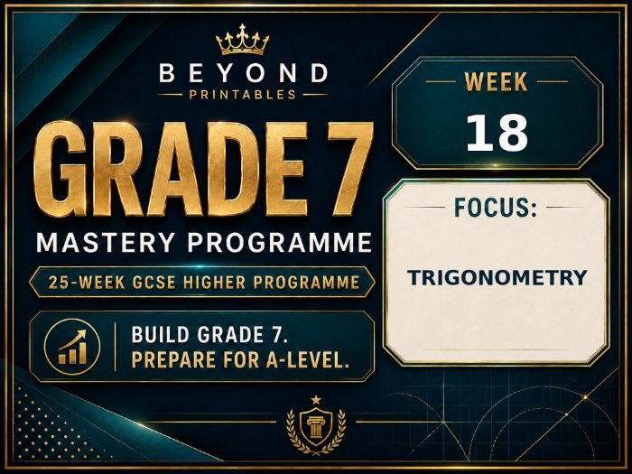 Grade 7 GCSE Higher Maths Week 18: Trigonometry | Mastery Retrieval Practice Pack