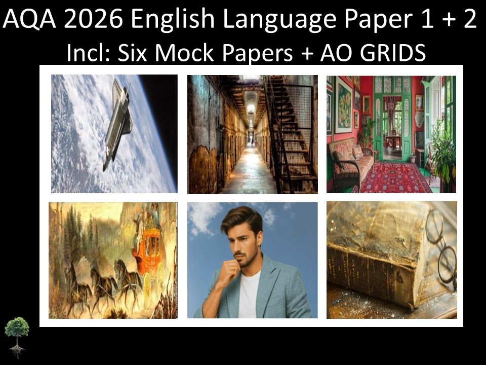 Six AQA 2026 English Language Paper 1 + 2 Mocks | AO GRIDS