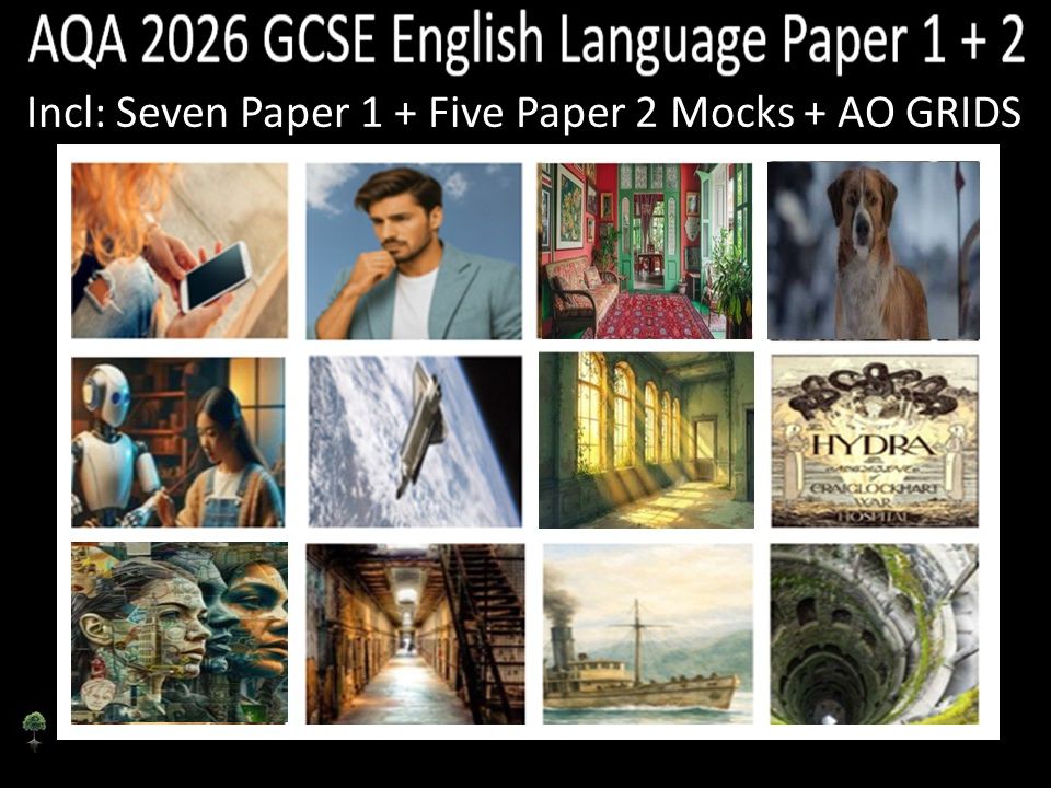 Twelve AQA 2026 GCSE English Language Paper 1 & 2 Mocks | AO Grids