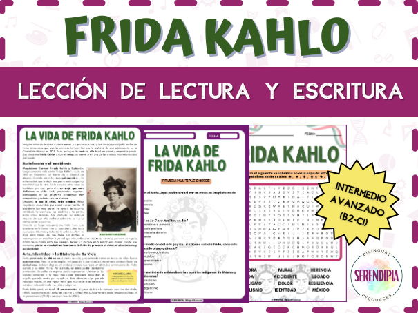 Frida Kahlo Biografía Lectura | Frida Kahlo Spanish Reading Comprehension Activities B2-C1