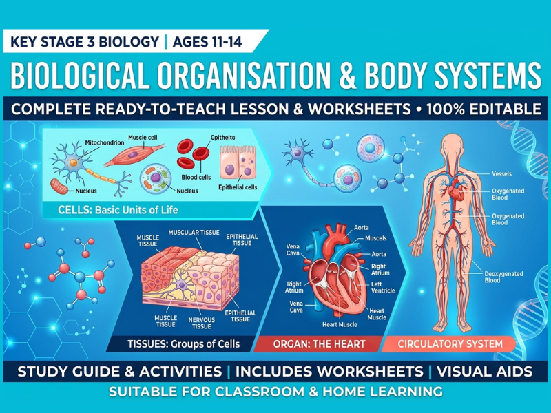 KS3 Science: Biological Organisation & Body Systems Lesson Pack | Editable PowerPoint & Worksheets