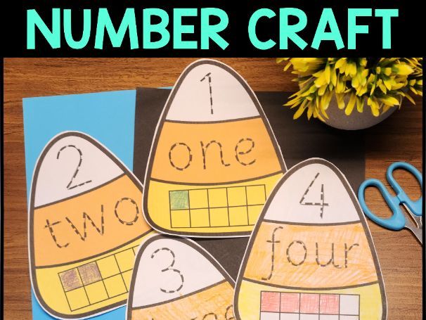 Candy Corn Math Craft | Numbers 1 to 20 | Candy Corn Craft Activities | Template