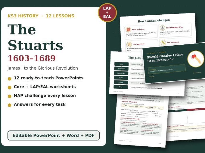 KS3 The Stuarts 1603–1689 - 12-Lesson Unit
