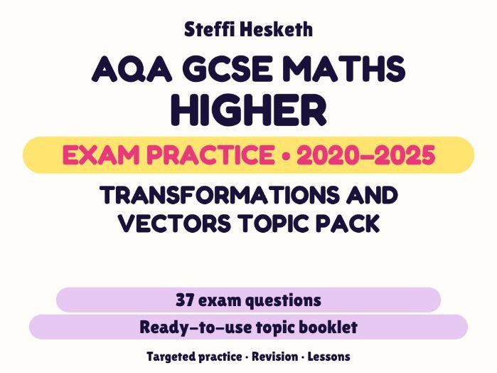AQA GCSE Maths Higher: Transformations and vectors topic pack Exam Questions | 2020-2025