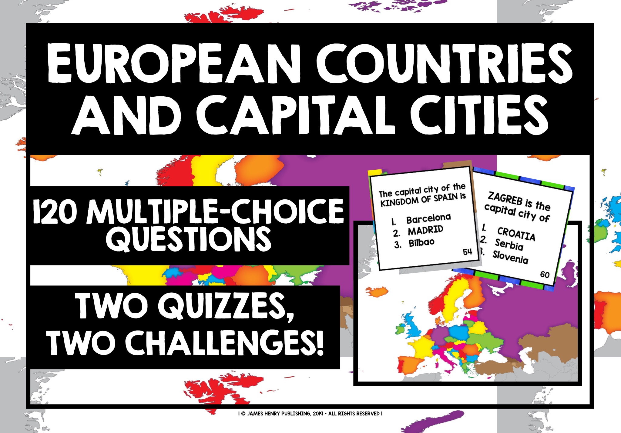 GEOGRAPHY QUIZ EUROPE COUNTRIES & CAPITAL CITIES Teaching Resources
