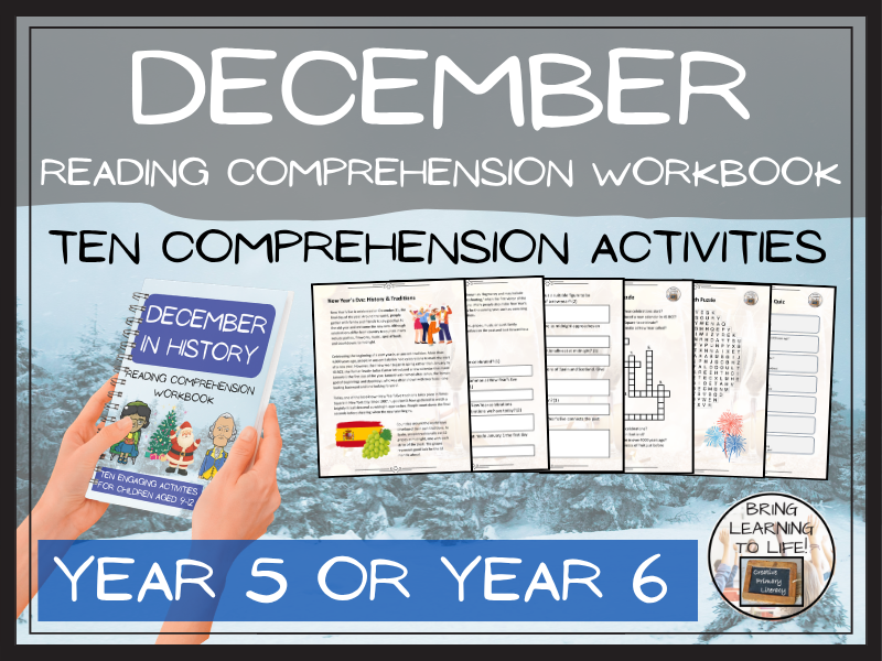 December in History Reading Comprehension Workbook | Year 5 or Year 6