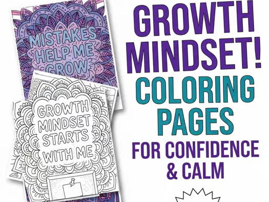 Growth Mindset Coloring Pages & Inspirational Classroom Decor student confidence