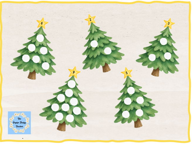 Pom Pom Counting 0–10 and Fine Motor Activity - Christmas Trees