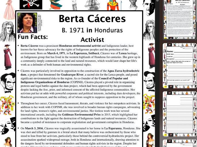 Berta Cáceres PACKET & ACTIVITIES, Important Historical Figures Series