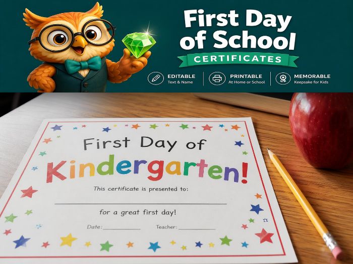 First Day of School Certificates