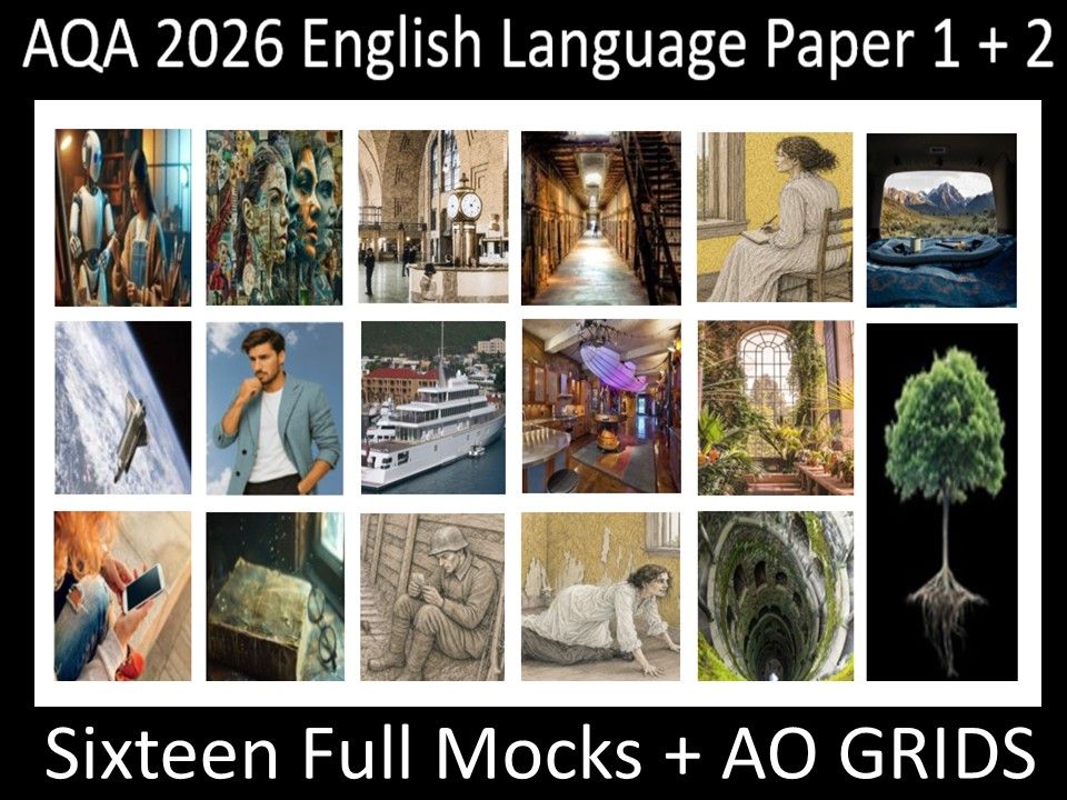 Sixteen AQA 2026 English Language Paper 1 + 2 | AO GRIDS
