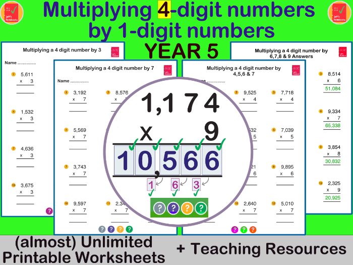 Multiply 4-Digit Numbers by 1-Digit: Formal  Method: KS2  Year 5