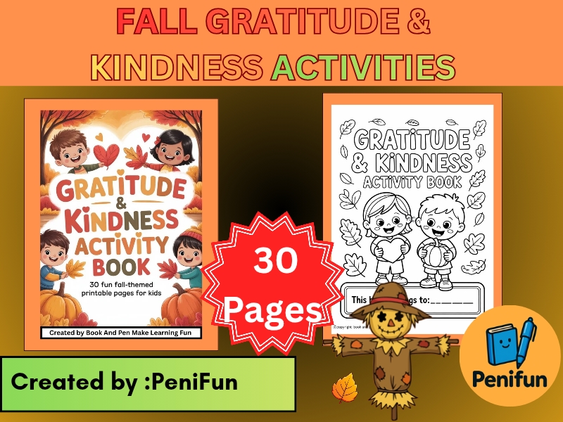 Gratitude & Kindness Activity Book for Kids