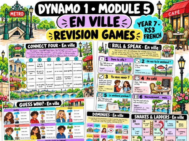 Dynamo 1 Module 5 – En ville | French Revision Games