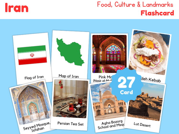 Visual Aids Rintable Iran Culture & Landmarks Flashcards | 27 Printable Cards | Teaching ...