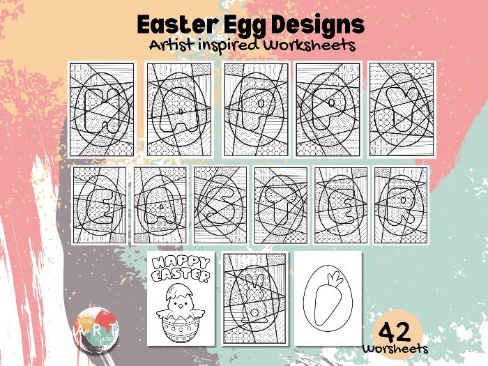 Easter Egg Designs Artist inspired worksheets