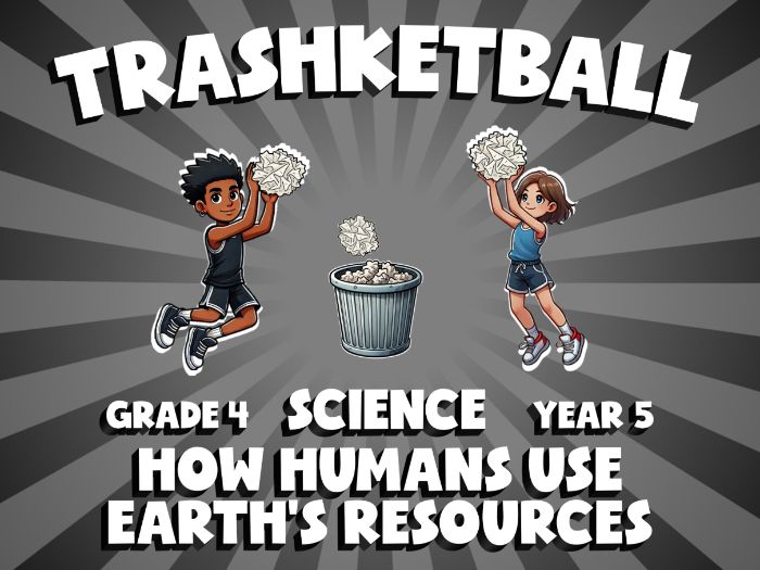 How Humans Use Earth’s Resources TRASHKETBALL Science Game | No-Prep Year 5 Review Activity