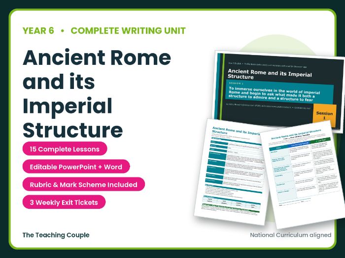The Eternal Empire: Writing About Ancient Rome | Year 5 English Unit | 15 Complete Lessons