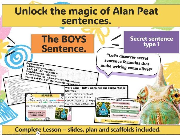BOYS SENTENCES -COMPLETE LESSON. (ALAN PEAT) UPDATED FOR 2025