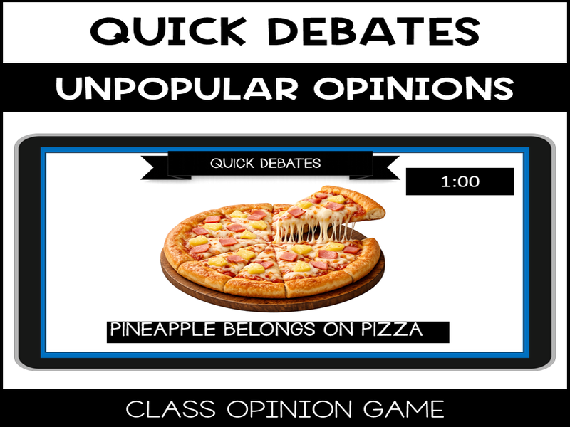 Quick Debates Activity – 20 Unpopular Opinions | Opinion Writing & Speaking Skills