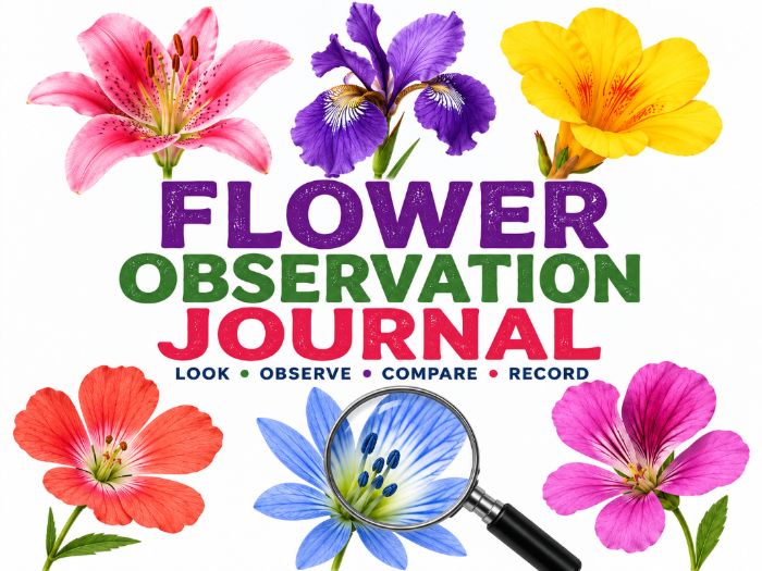 Flower Observation Journal | Plant Science Worksheets & Nature Study Activities | Kindergarten–2nd