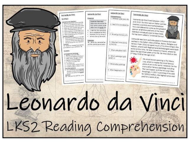 LKS2 Leonardo da Vinci Reading Comprehension Activity