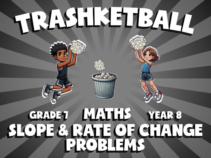 Slope & Rate of Change Problems TRASHKETBALL Maths Game | No-Prep Year 8 Review Activity