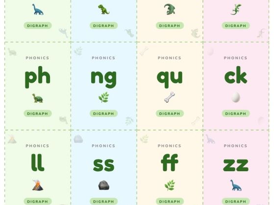Dino phonics flashcards