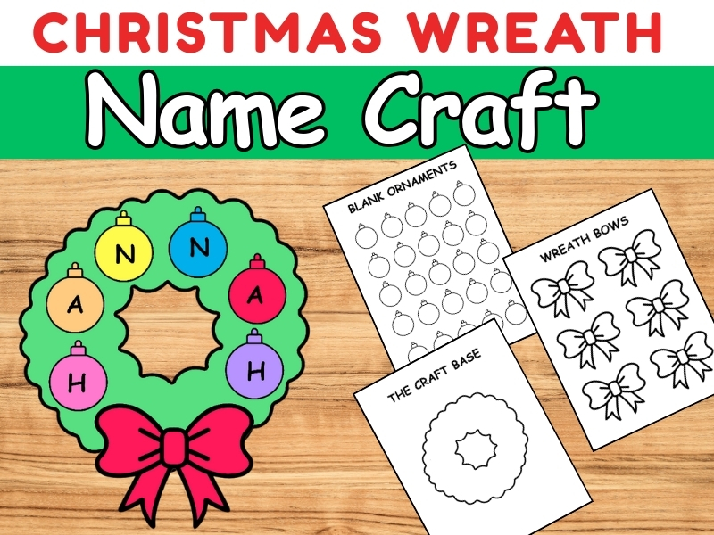 Christmas Wreath Name Craft