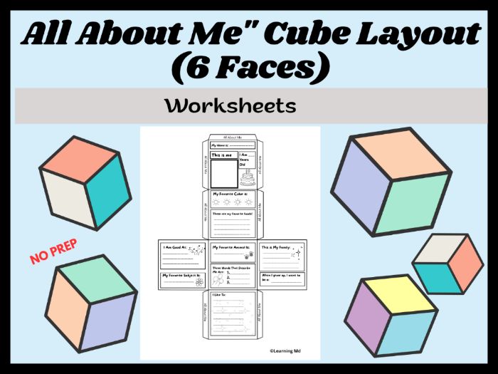 All About Me" Cube Layout (6 Faces)