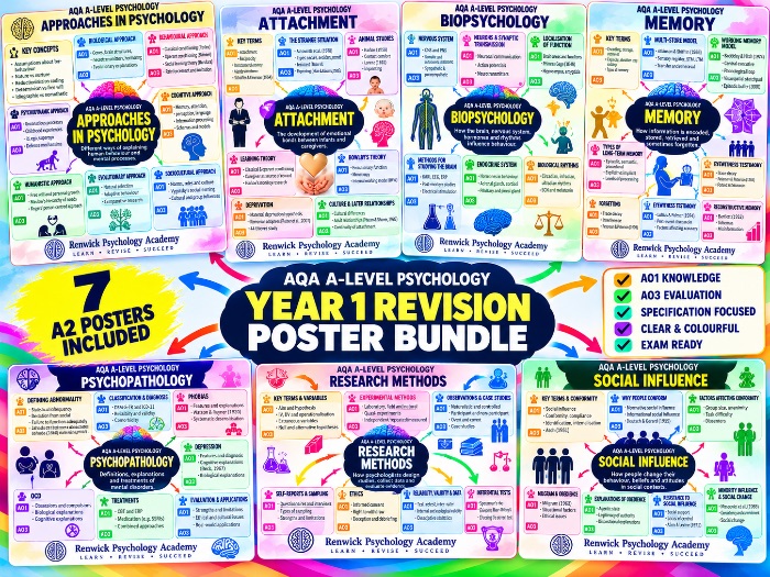 AQA Psychology MINDMAPS + Revision AS/A2 YEAR 1