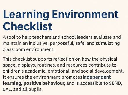 Learning Environment Checklist