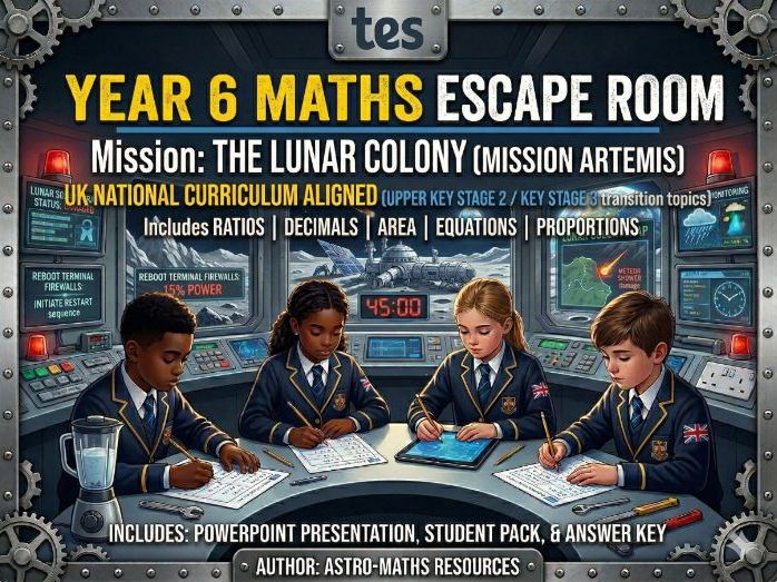 Year 6 Maths Escape Room: The Lunar Colony — Mission Artemis (SATs Revision)