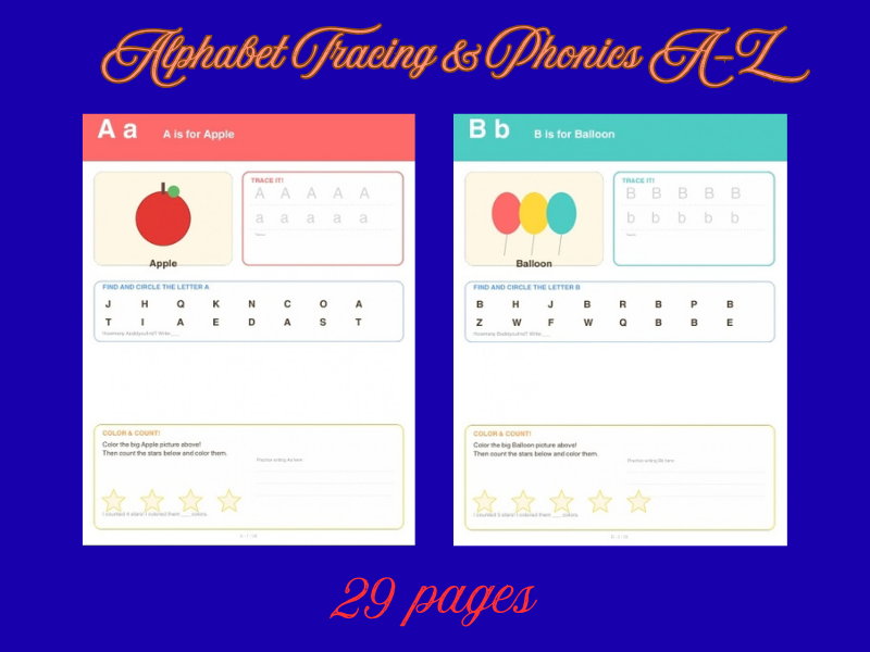 Alphabet Tracing & Phonics A-Z