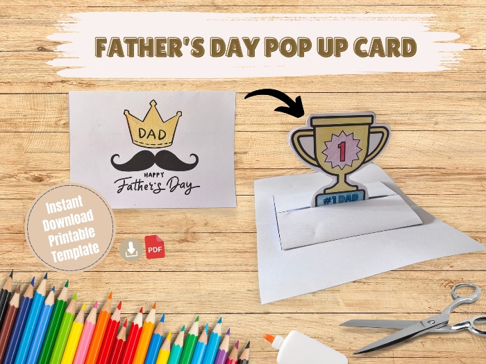 Father's Day Trophy Pop Up Card: DIY Craft for Kids