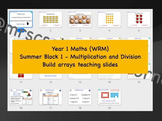 Make arrays teaching slides - Year 1 WRM Summer Blk 1 - Multiplication and Div Step 6 (part 2)