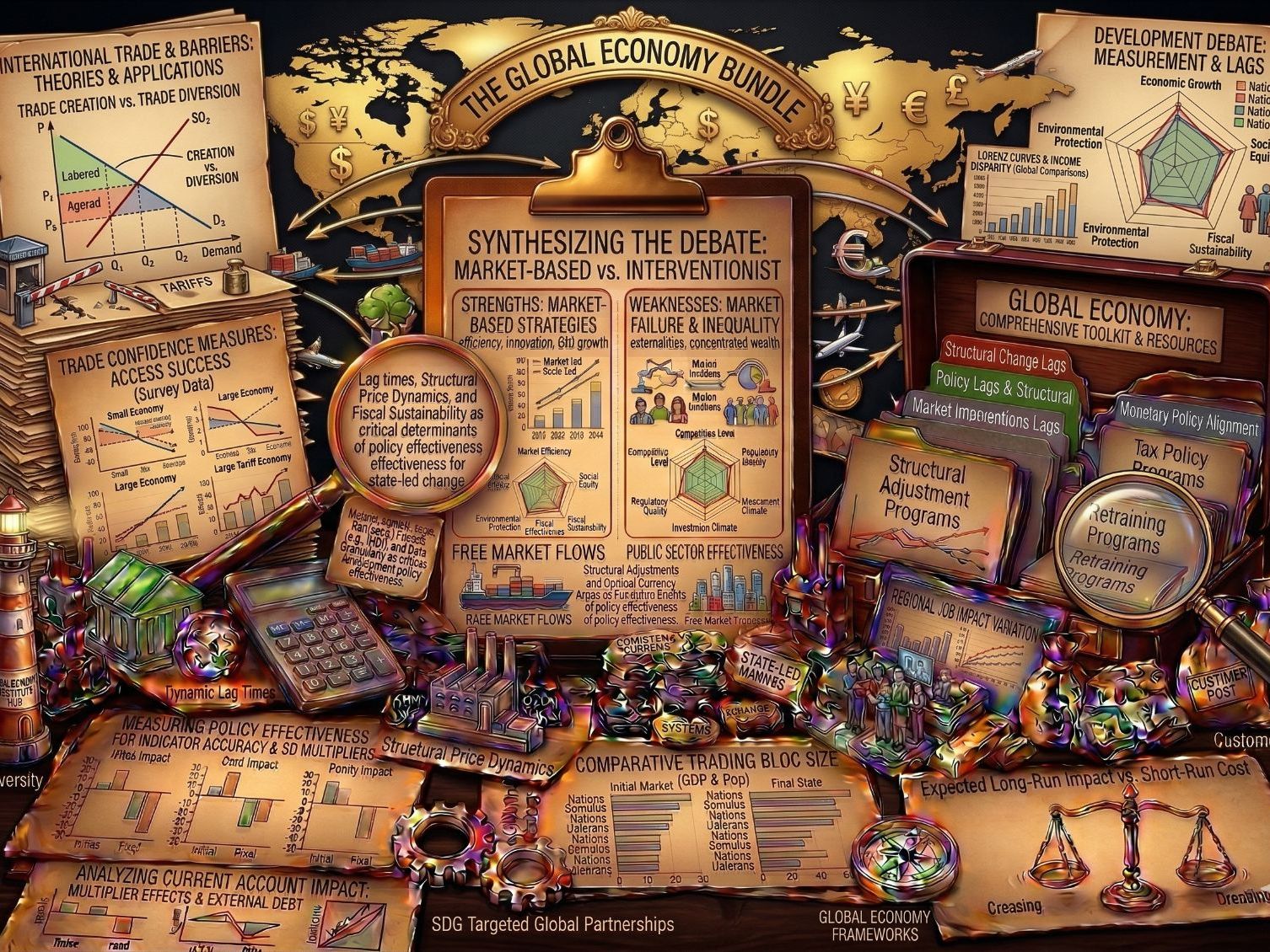 IB Economics Unit 4 The Global Economy COMPLETE BUNDLE | 19 Lesson Pairs | CBCI