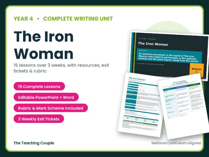 The Iron Woman | Year 4 English Unit | 15 Complete Lessons + Resources + Mark Scheme