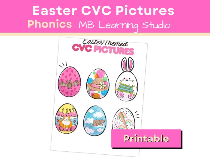Easter Egg CVC Pictures  Printable For Kids