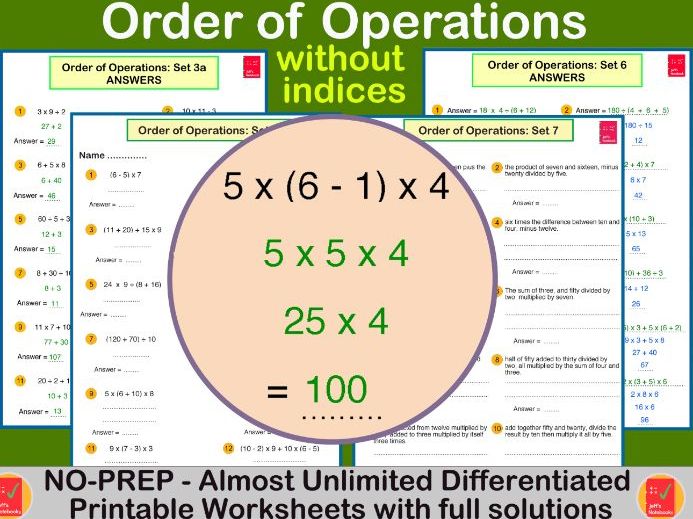 Order of Operations without Indices