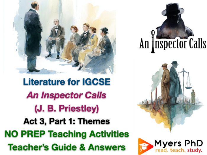 An Inspector Calls (J. B. Priestley) - Act 3: Themes - NO PREP TEACH + ANSWERS